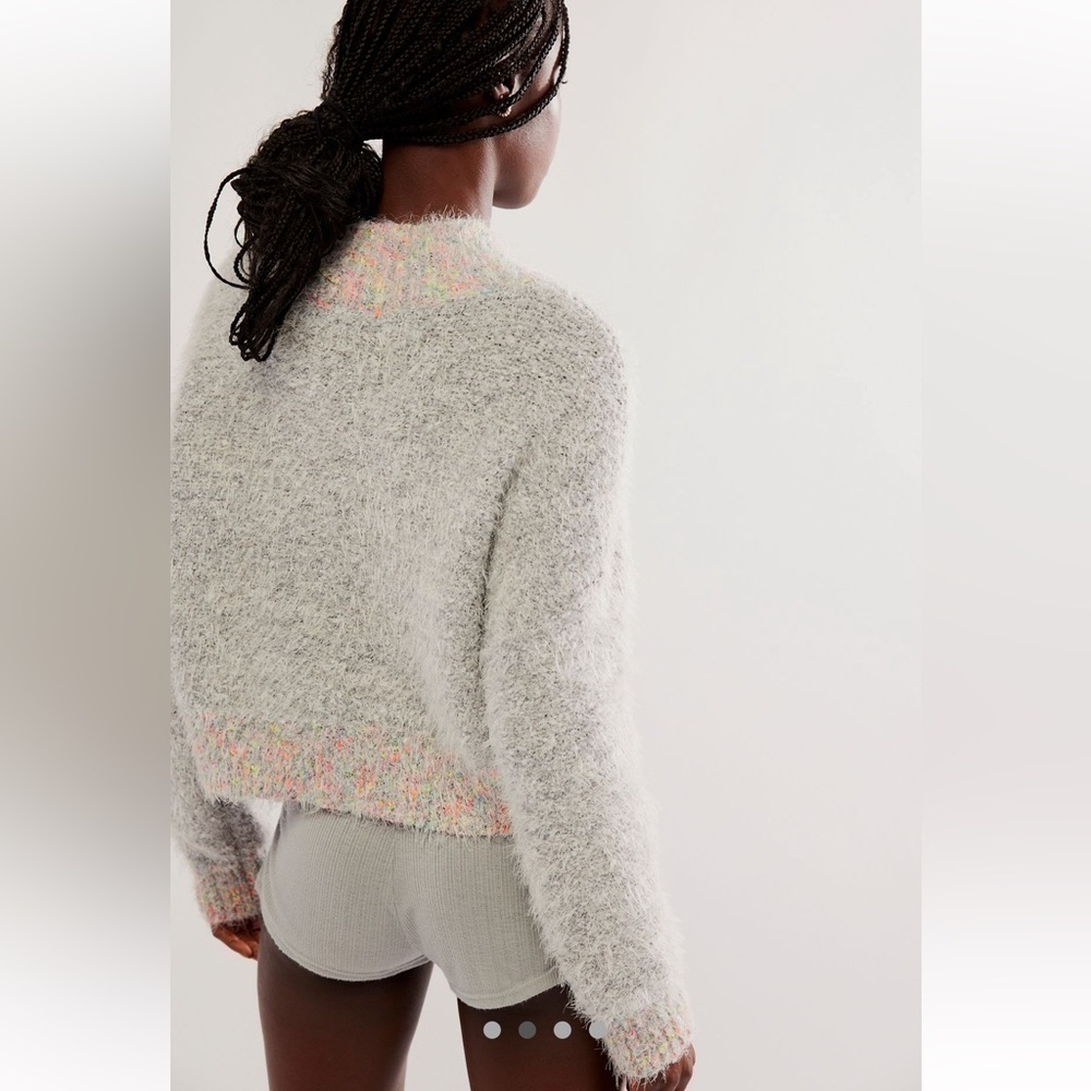 FREE PEOPLE Stardust Pullover Sweater Size Large Dove Combo size Large L boho J - Picture 5 of 8